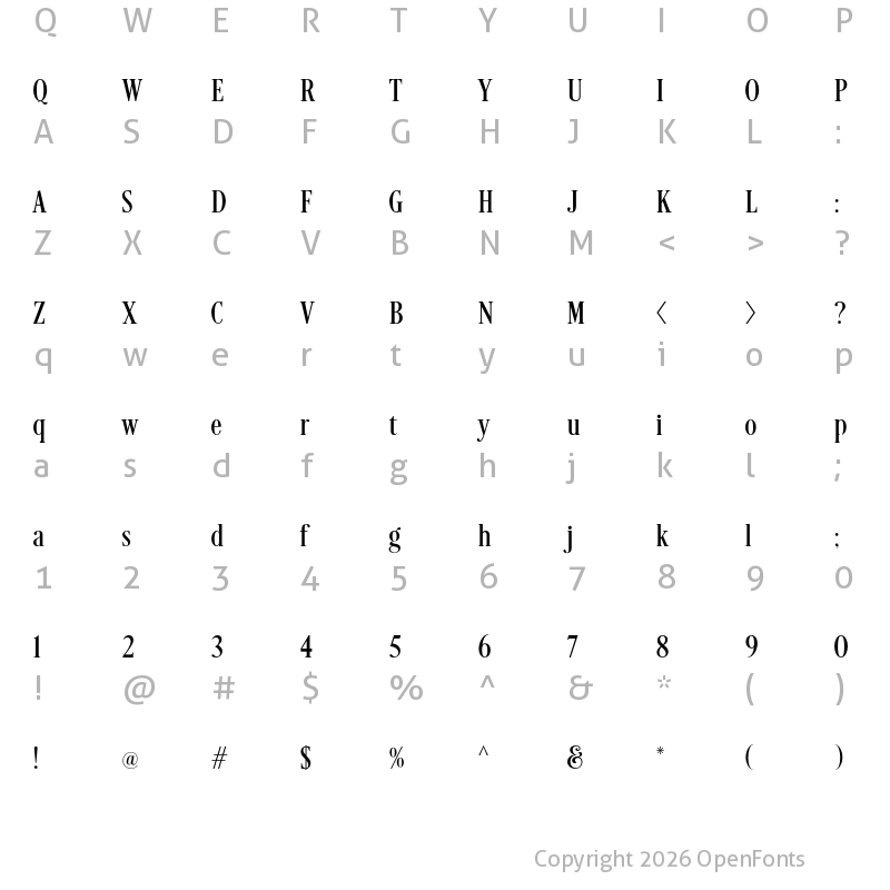 Character Map of Desire Pro Regular
