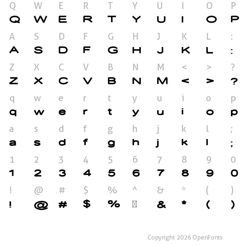 Character Map of Desolator Ultrabold