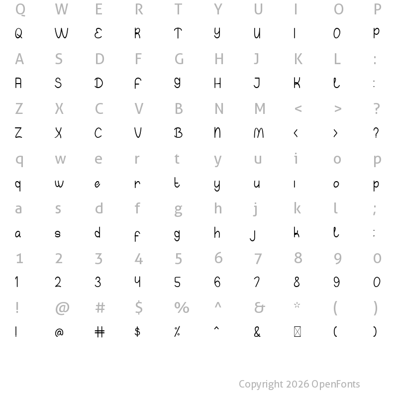 Character Map of Devany Regular
