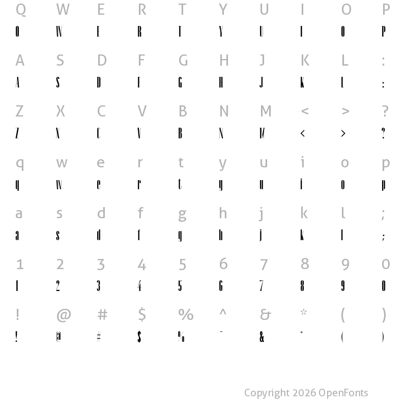 Character Map of Devasia Bold