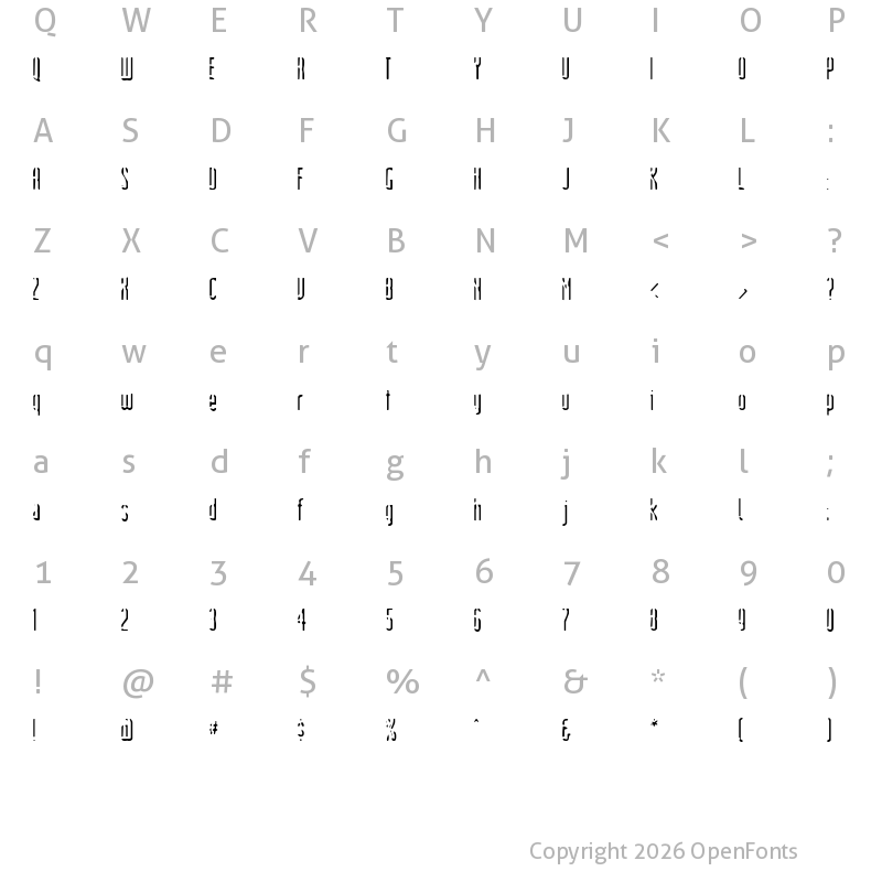 Character Map of Devil's Handshake Regular
