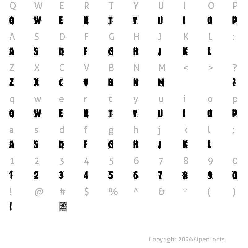 Character Map of Devils Syndicate Regular