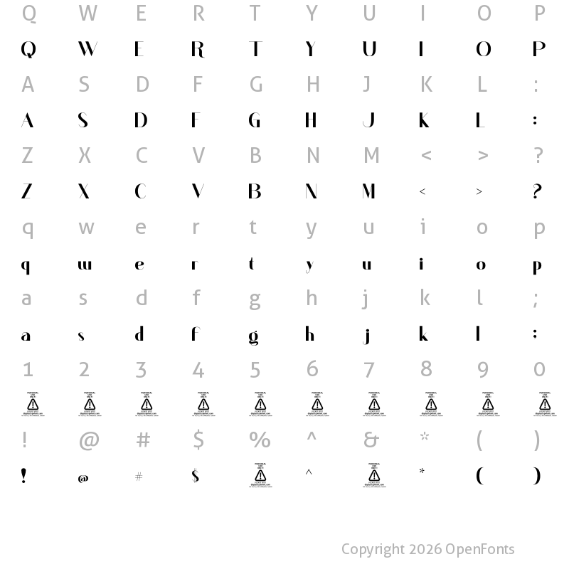 Character Map of Devis PERSONAL USE ONLY! Regular