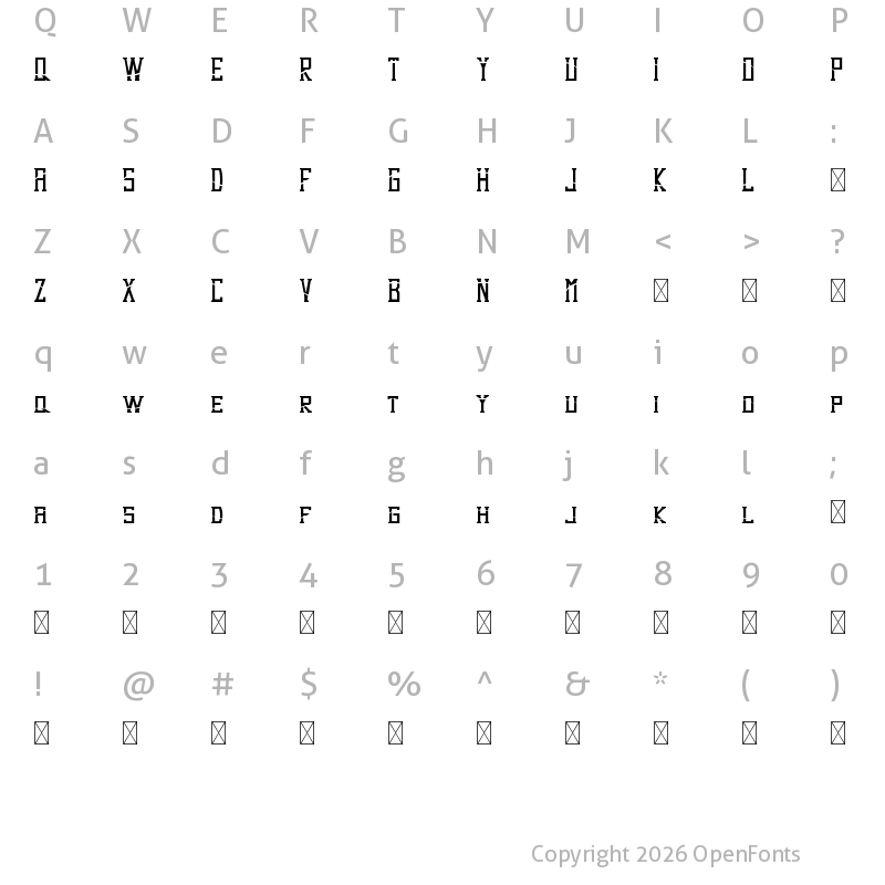 Character Map of Dezert Demo Dash