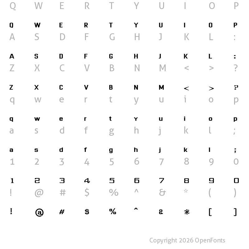 Character Map of Dhurjati Regular
