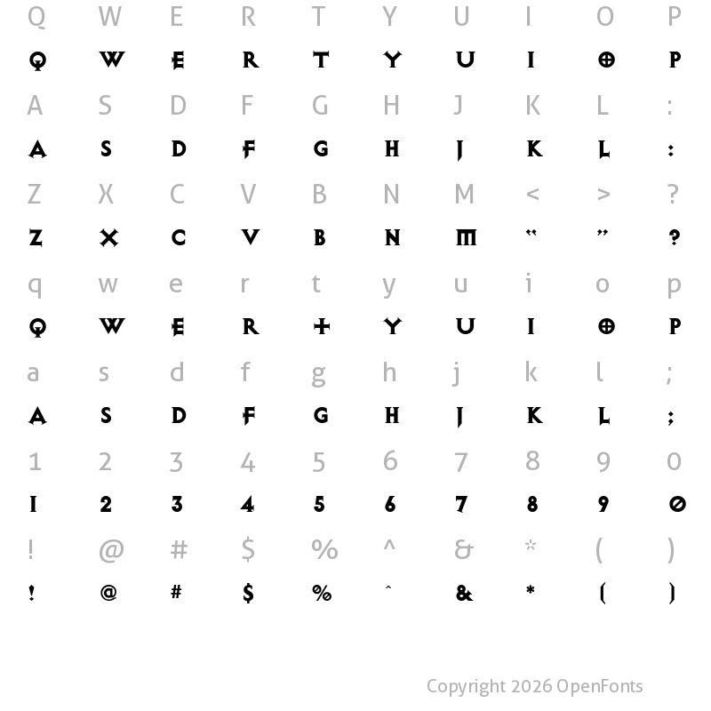 Character Map of Diablo Heavy
