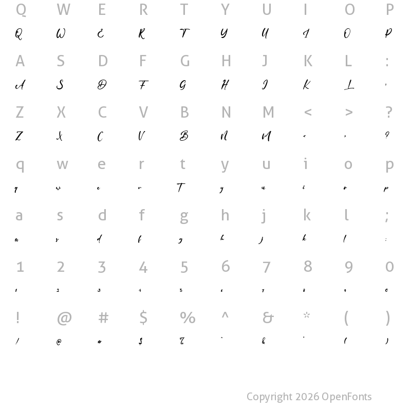 Character Map of Diallova Fest Regular