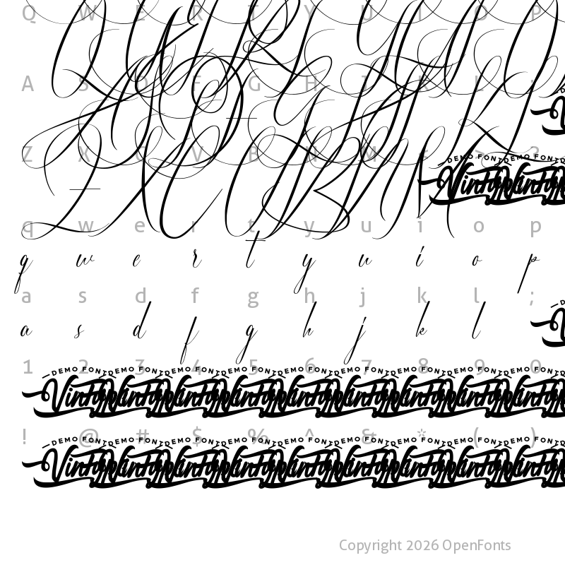 Character Map of Diamond Flower Demo Regular