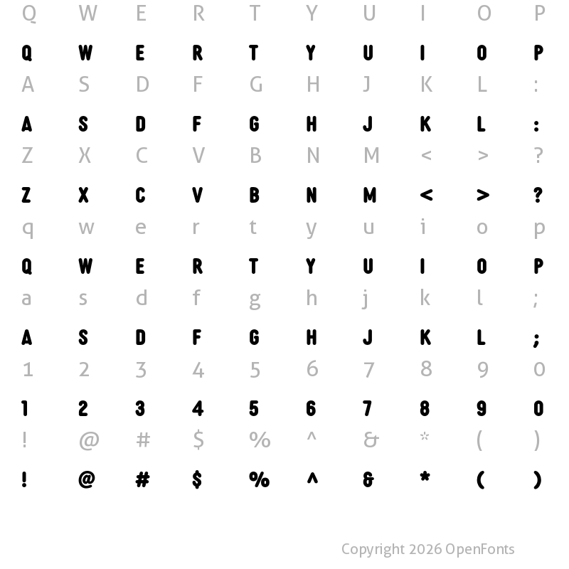 Character Map of Diazo MVB Ex Cond Black