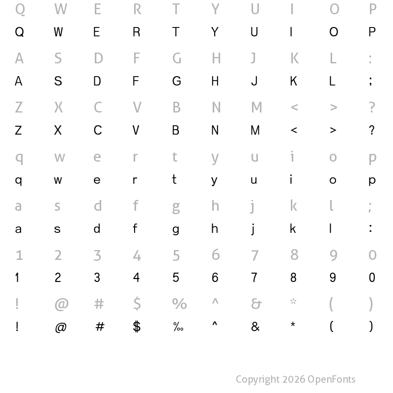 Character Map of Didi Regular