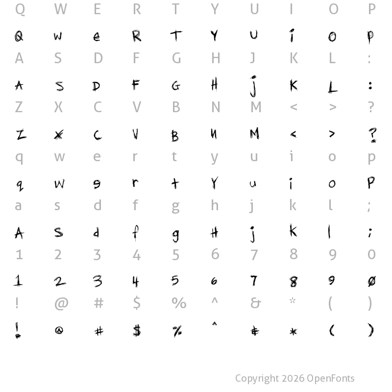 Character Map of Diediedie Regular
