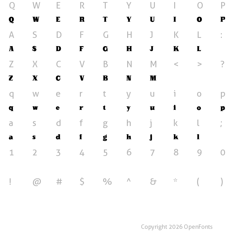 Character Map of Diffan Regular