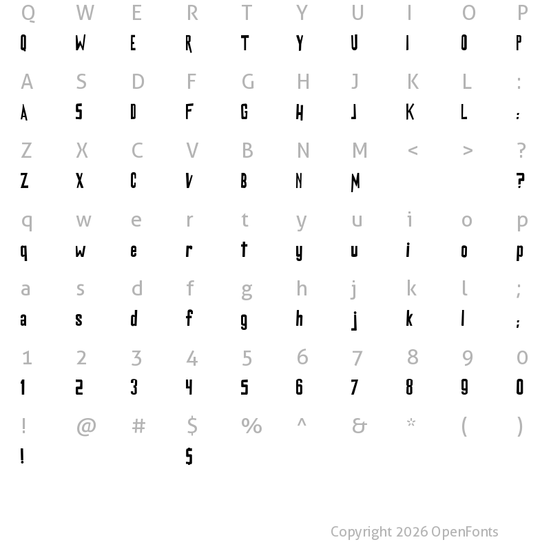 Character Map of DiGrado Regular