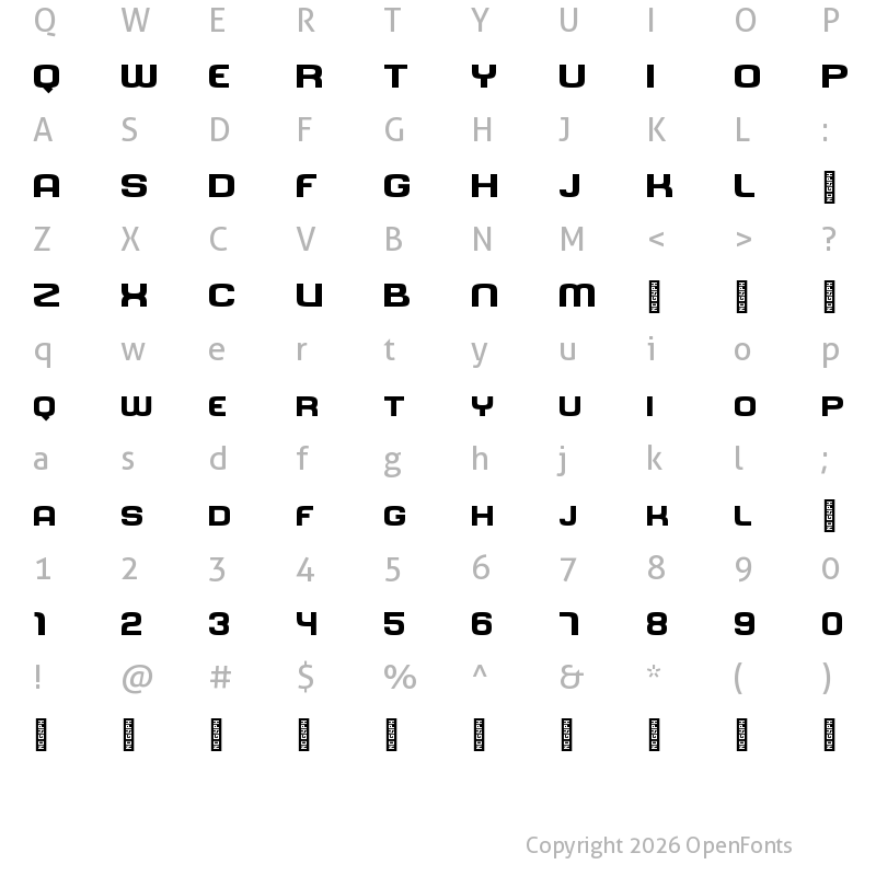 Character Map of Dinamika Black