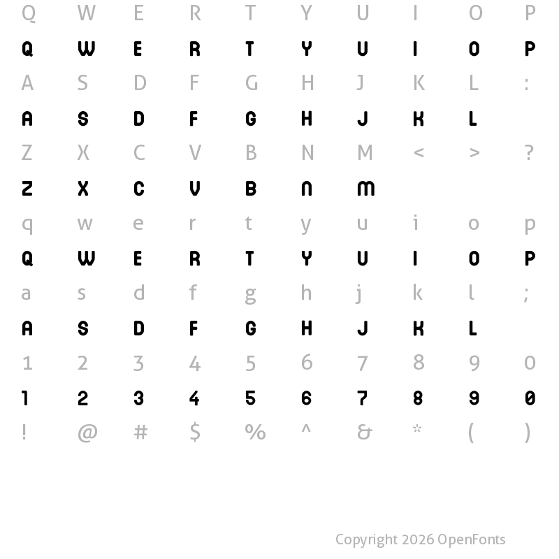 Character Map of DINASTI Bold