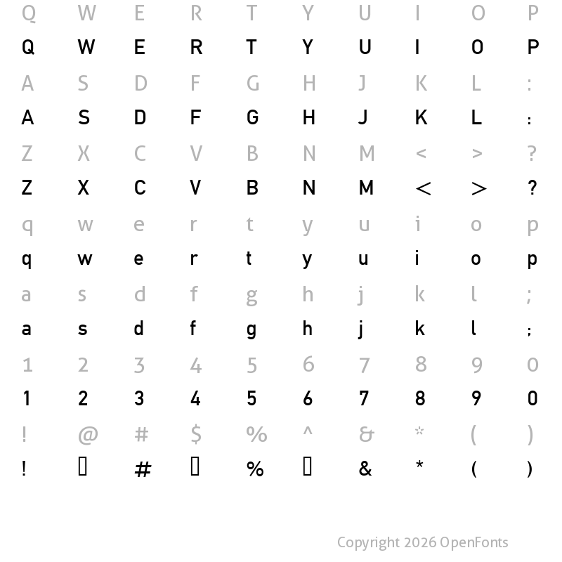 Character Map of DinC Regular