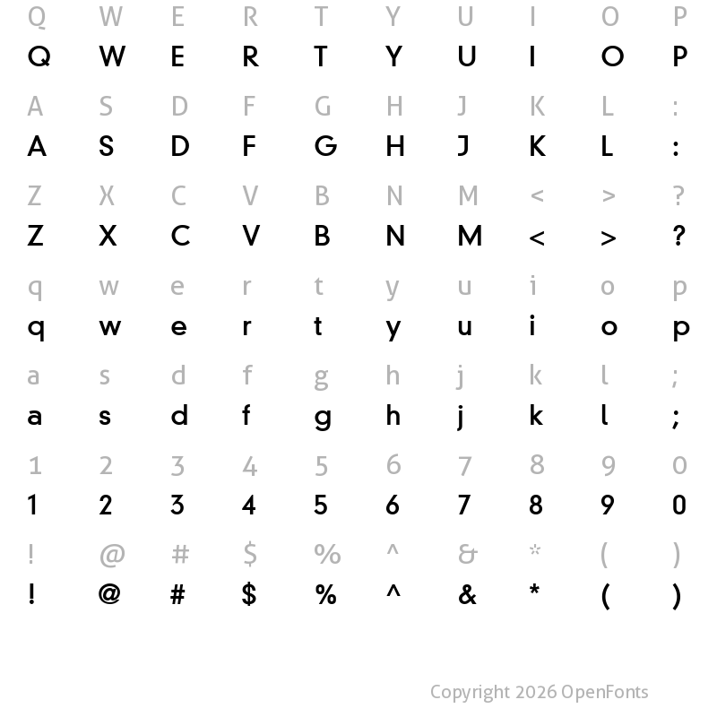 Character Map of DINNeuzeitGroteskW01-Bold Regular