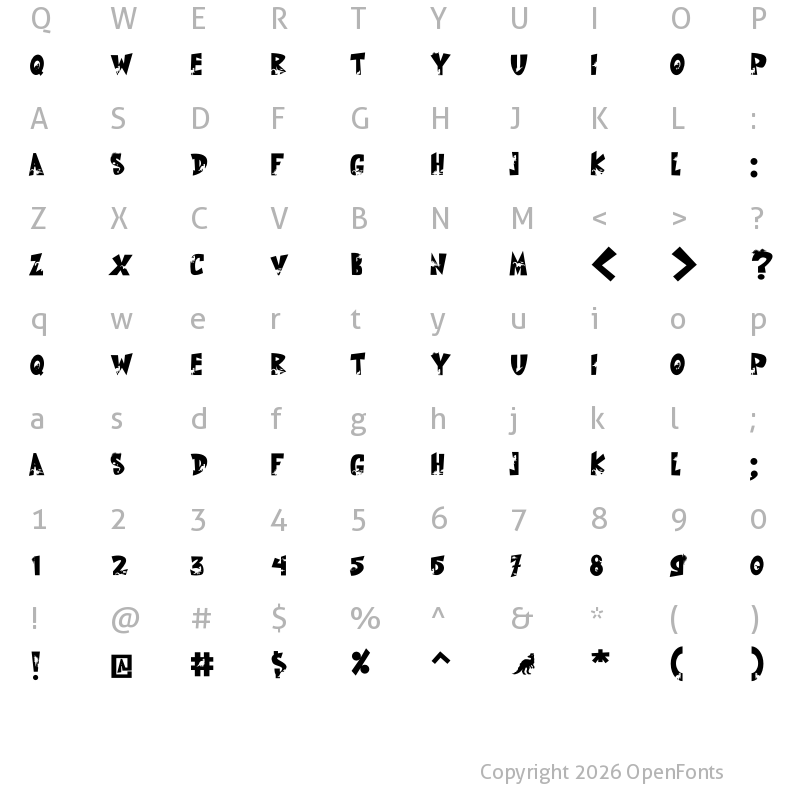 Character Map of Dino Kids Regular