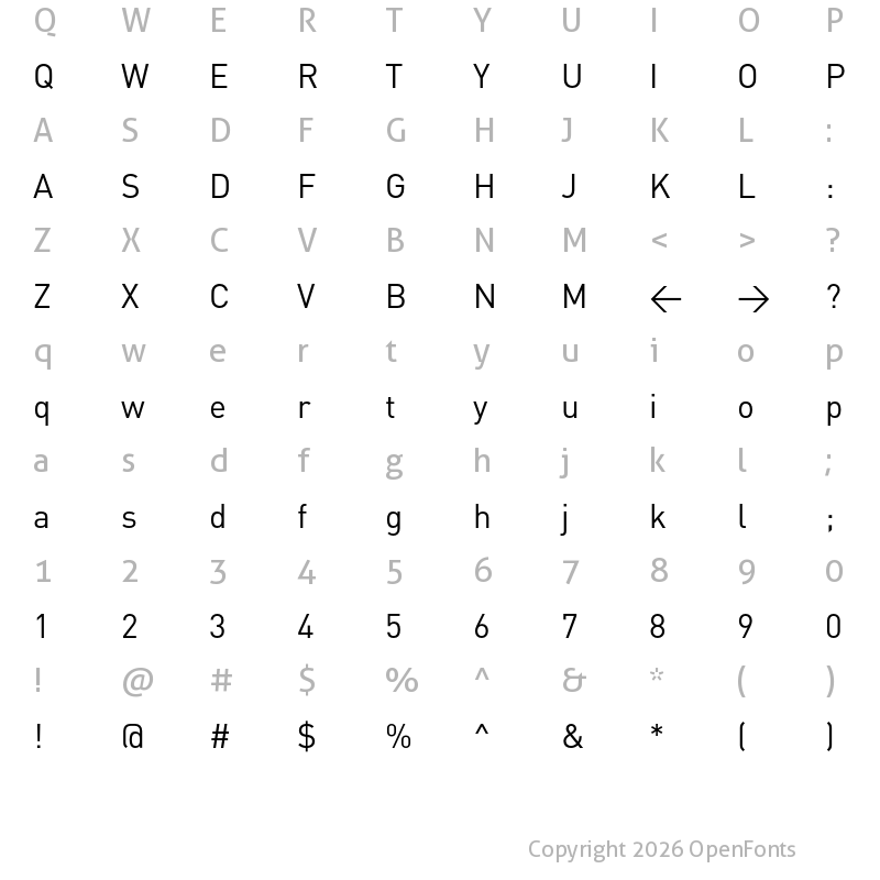 Character Map of DIN[T] Regular