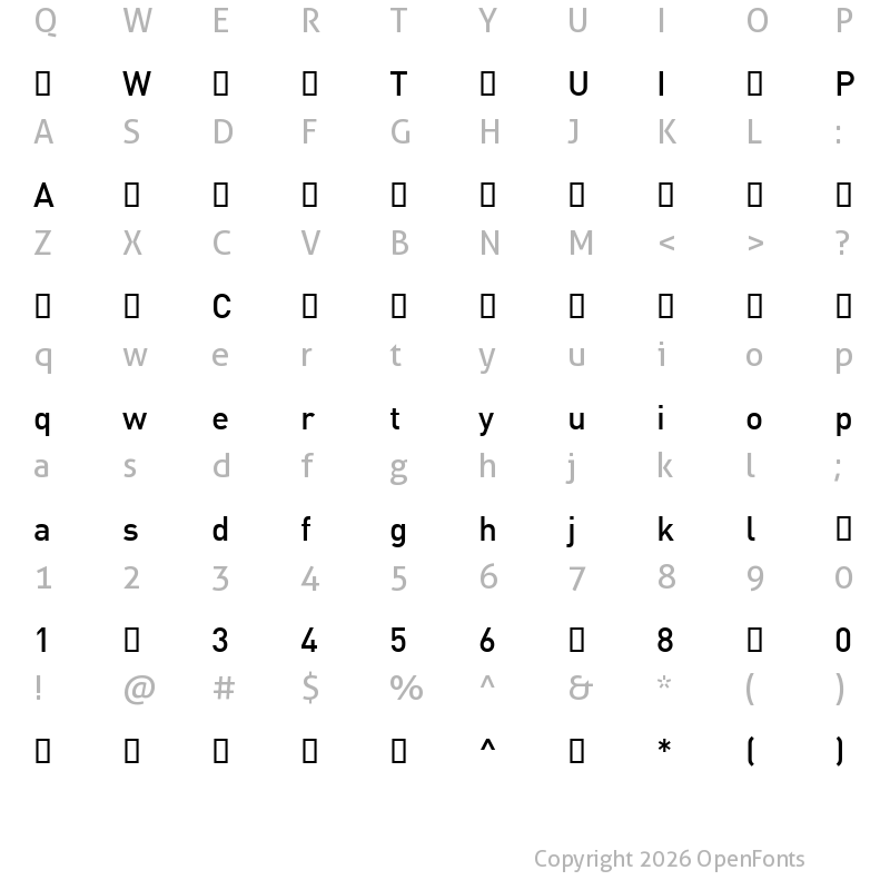 Character Map of DINWXX-Medium ?