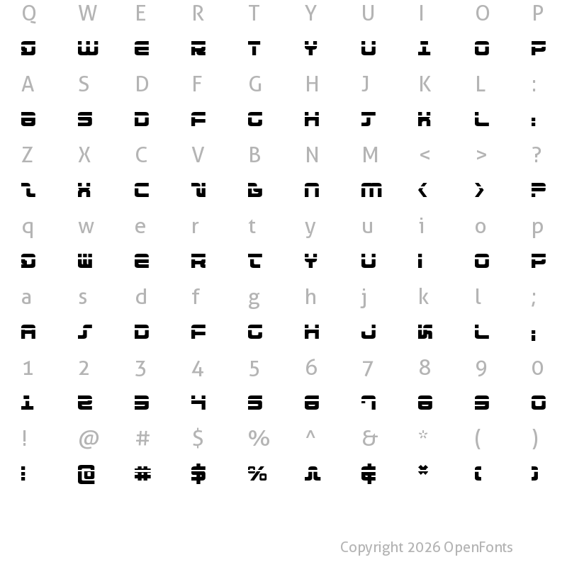 Character Map of Direktor Laser Regular