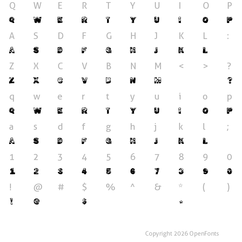 Character Map of Dirty Fox Regular