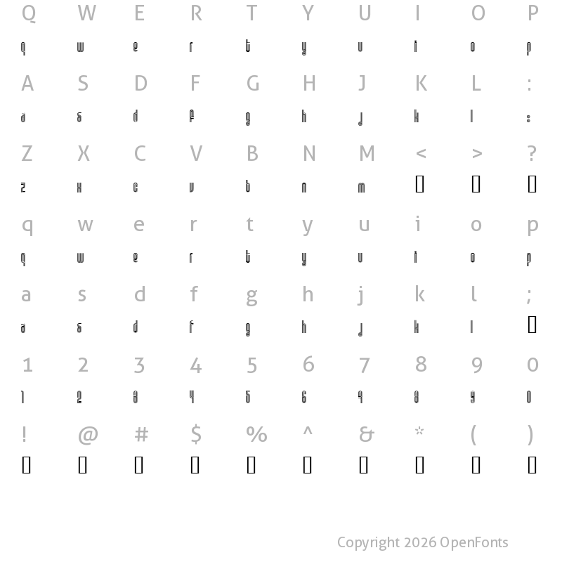 Character Map of Disco 1 Regular