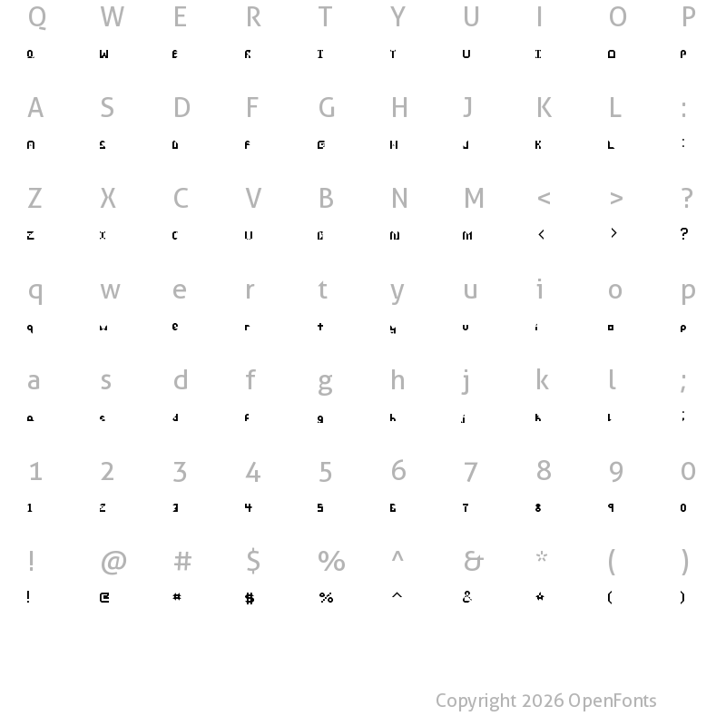 Character Map of Dispose Regular