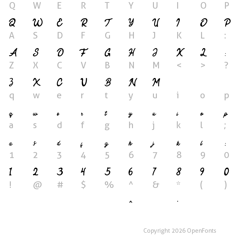Character Map of distressered regular Regular