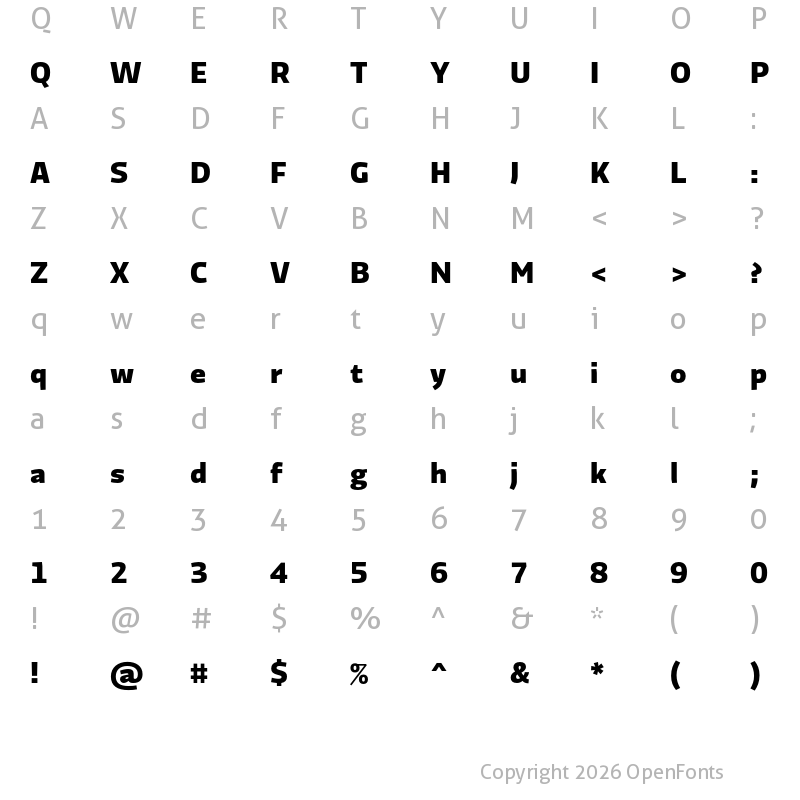 Character Map of Divenire ExtraBold