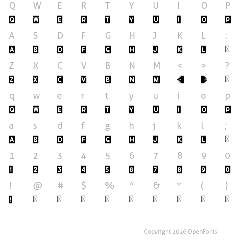 Character Map of Diverplate Regular