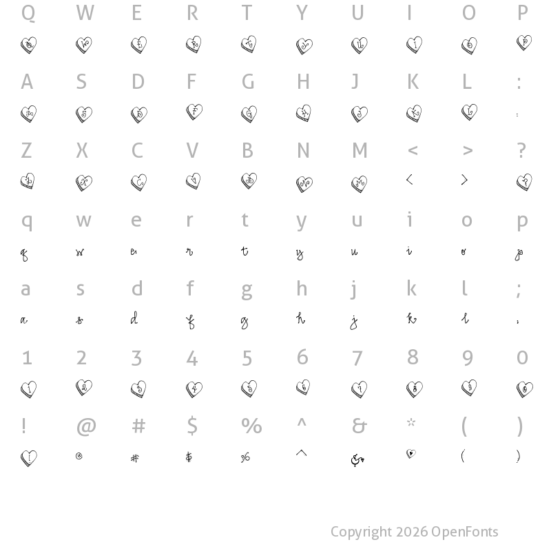 Character Map of DJ Candy Heart Regular