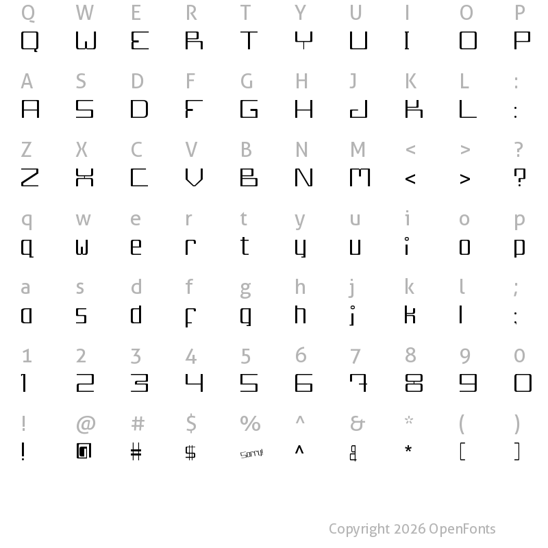 Character Map of Djakarta13210 Regular