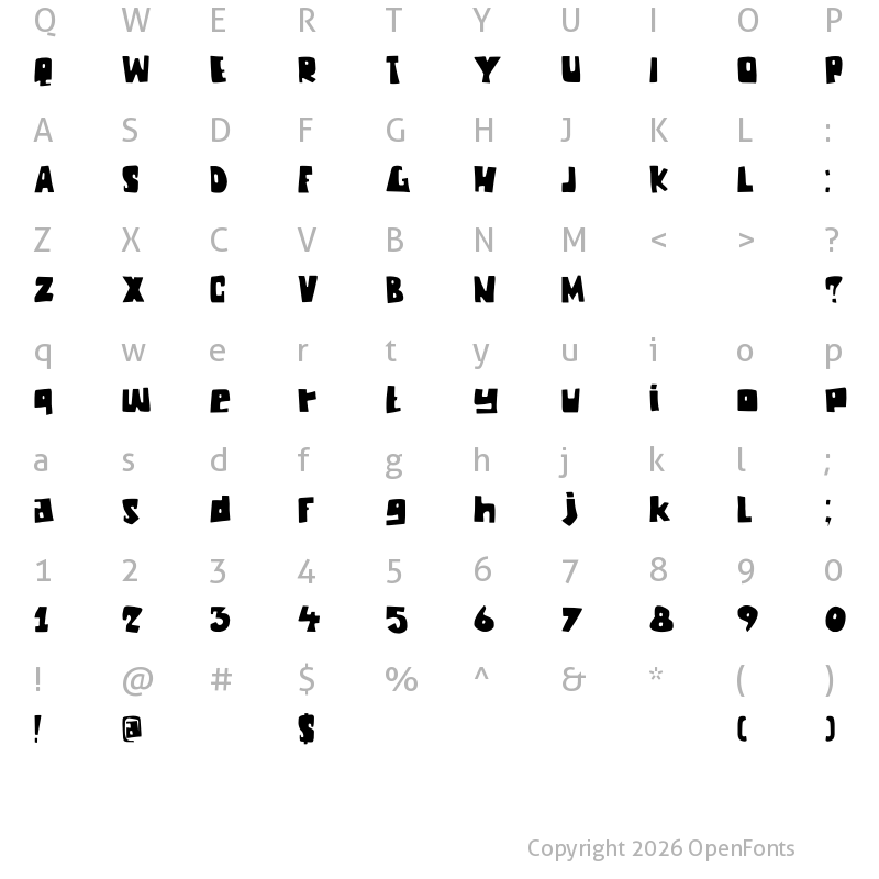 Character Map of DK Chunky Chicken Regular