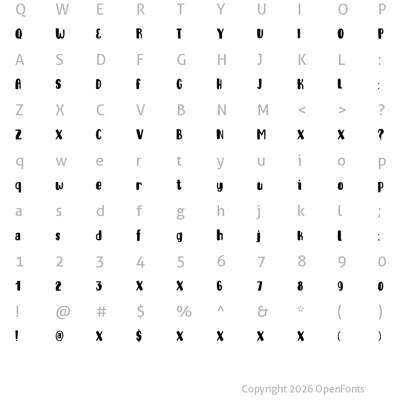 Character Map of DK Entourage Regular