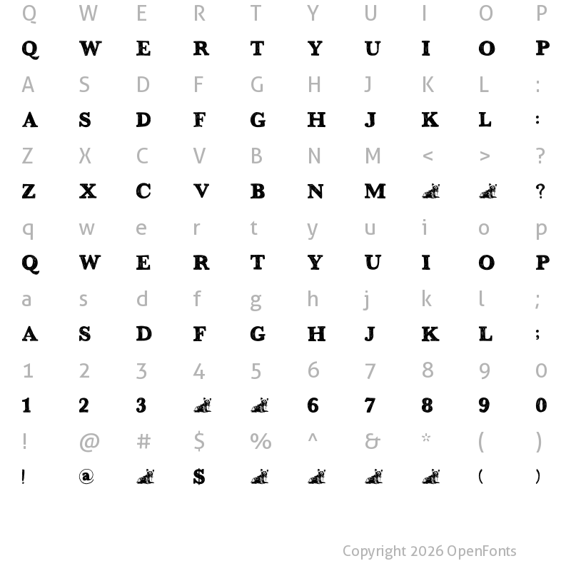 Character Map of DK Greyfriars Regular