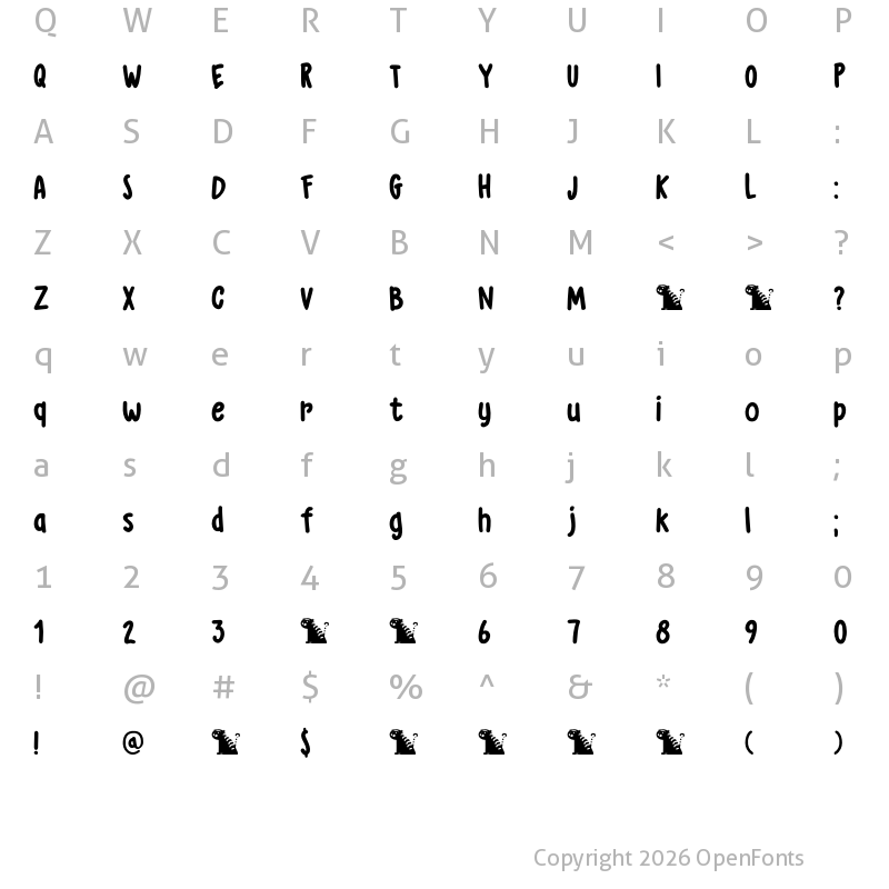 Character Map of DK Grumpy Tiger Regular