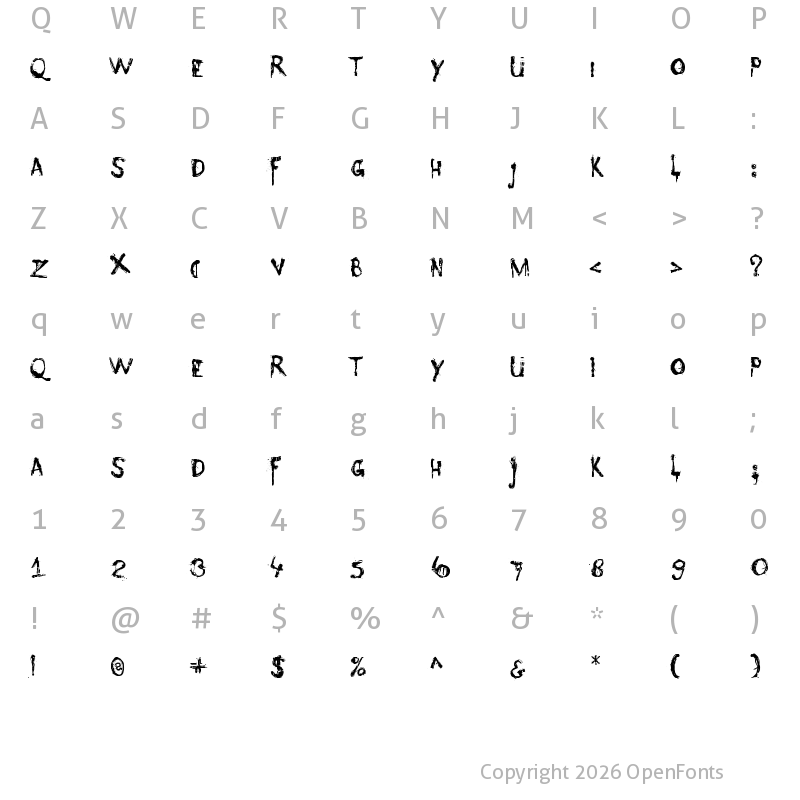 Character Map of DK Nyctophobia Regular