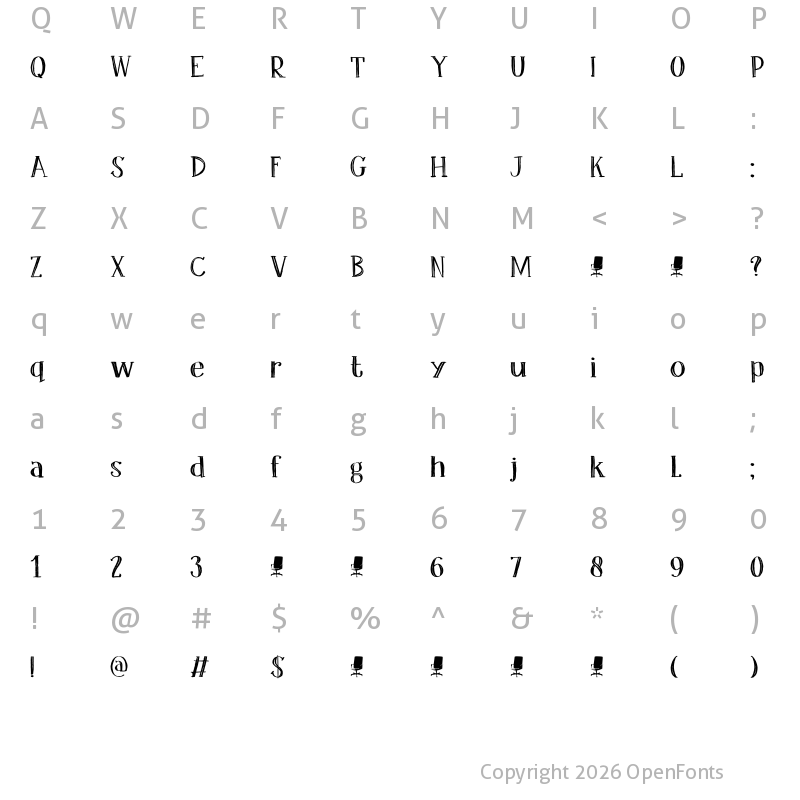Character Map of DK Office Squeeze Regular