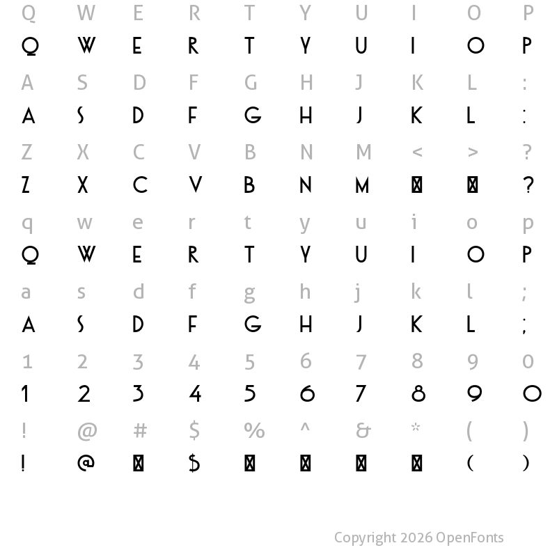 Character Map of DK Otago Regular