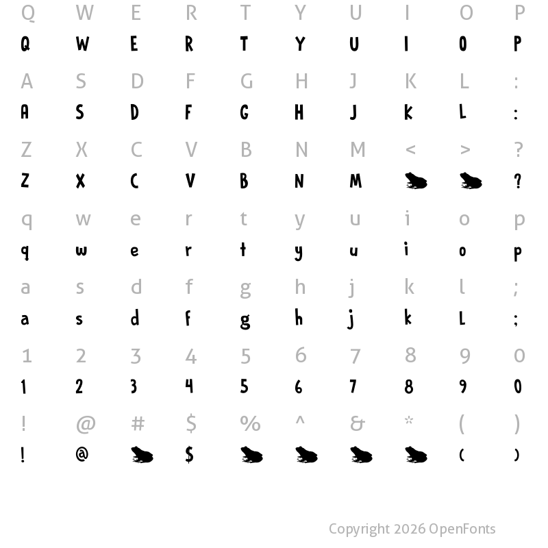 Character Map of DK Prince Frog Regular