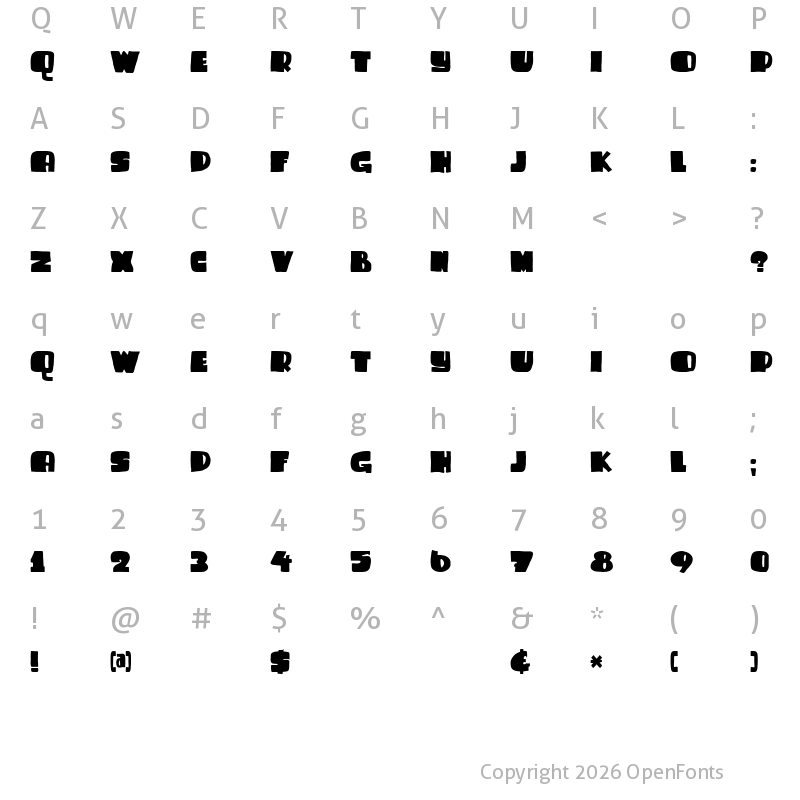 Character Map of DK Sammy Boy Regular