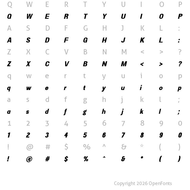 Character Map of Doboto Black Italic