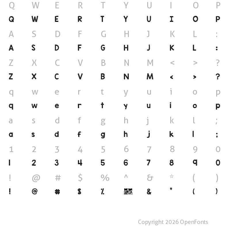 Character Map of Doctor Garcia Regular