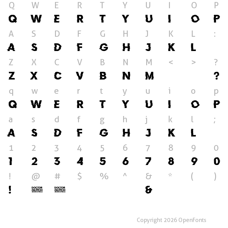 Character Map of Doctor Glitch Regular