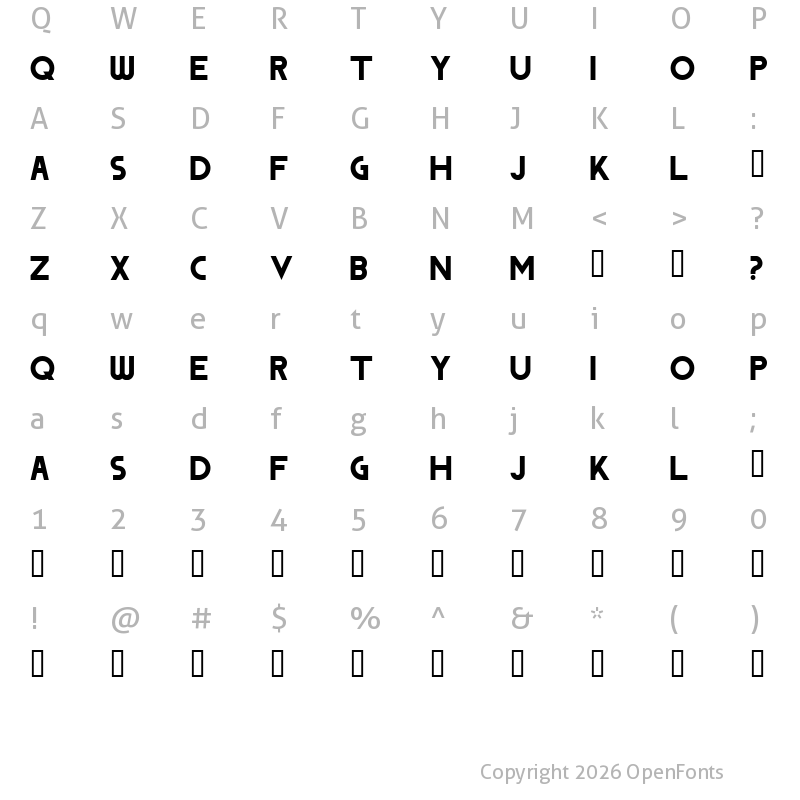 Character Map of DODGE DODGE