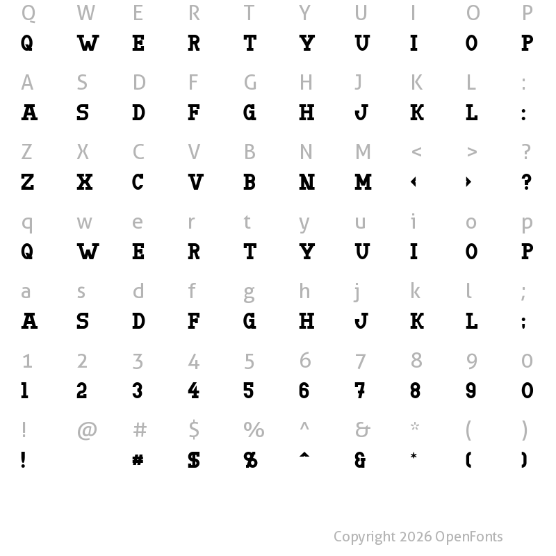 Character Map of Doergon Regular