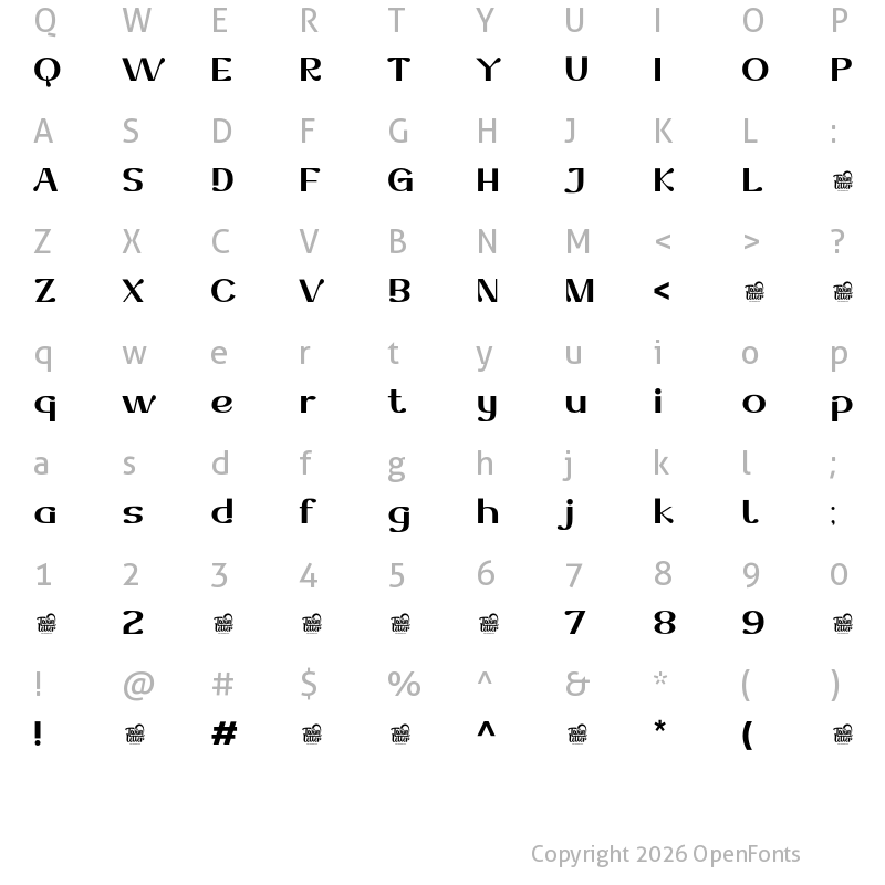 Character Map of Dofend Bold