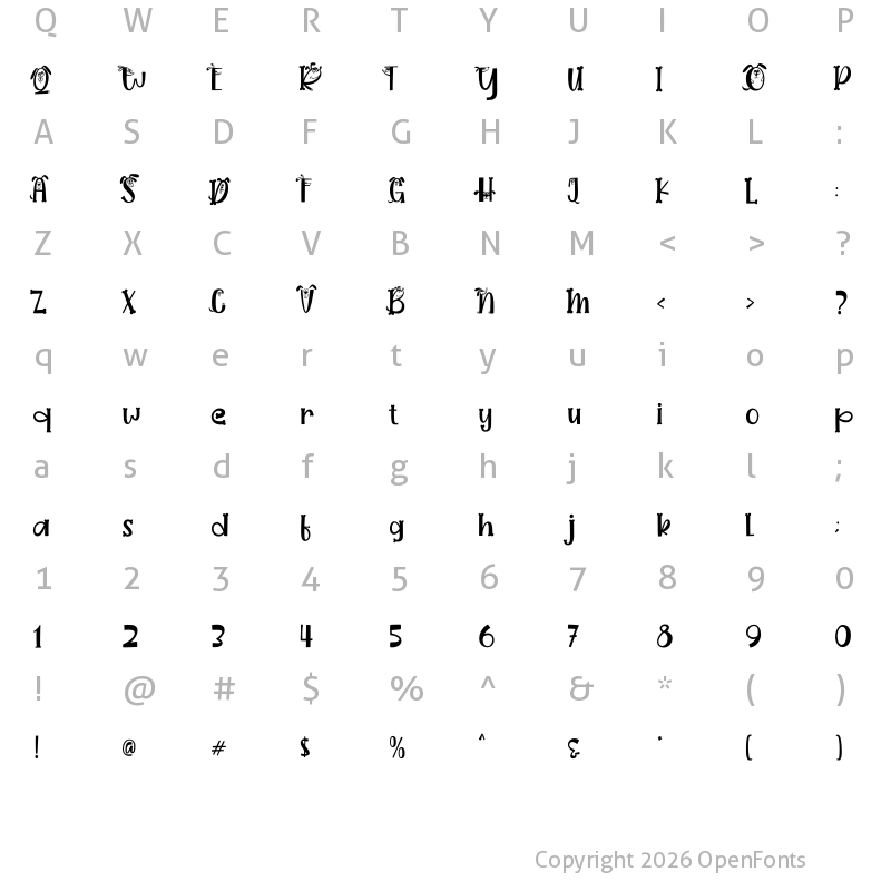 Character Map of Dogmeal Figure Regular