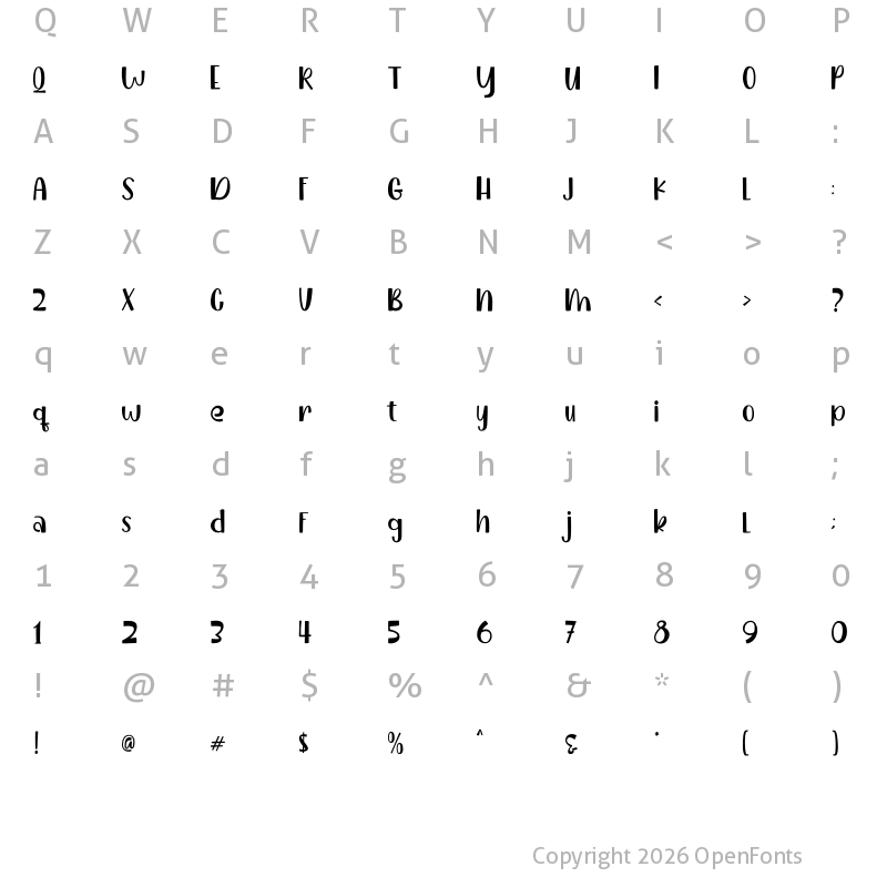 Character Map of Dogmeal Regular